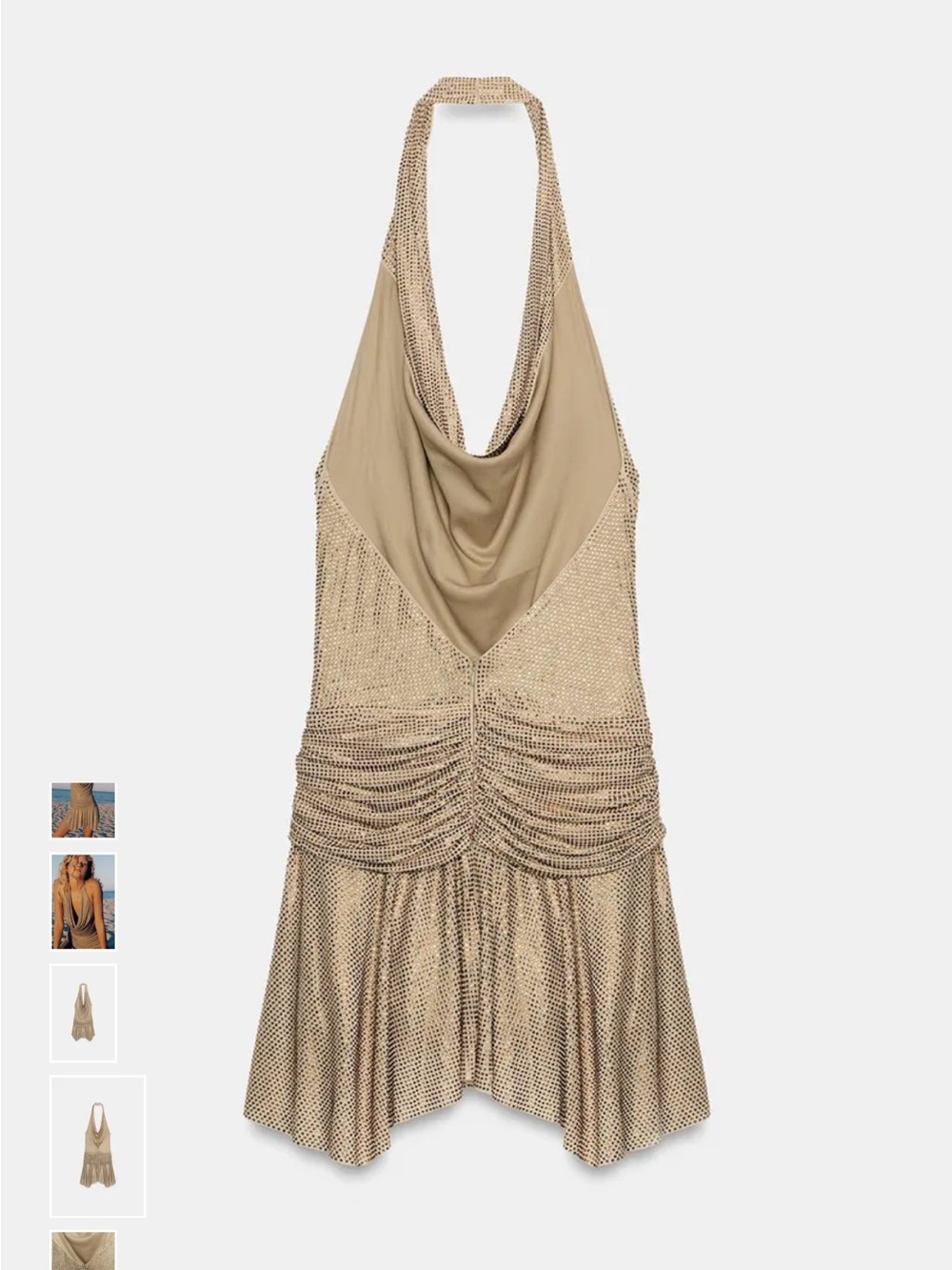 Zara Gold Halter Mini Dress - Picture 2 of 4